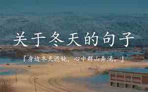 5句关于冬天的句子大全摘抄