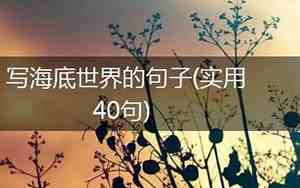 写几句海底世界的句子