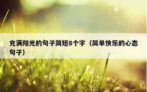 充满阳光的四字句子有哪些
