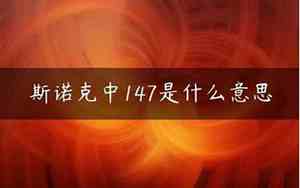 斯洛克147是什么意思啊