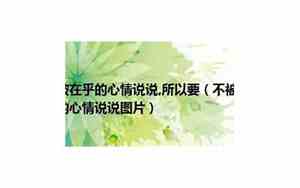 不被在乎的心情说说简短