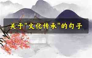 关于文化的传承的句子摘抄