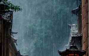 傍晚雨中散步句子描写