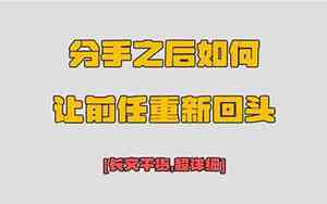 分手后追回感情的女人