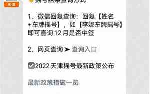 天津汽车摇号结果查询