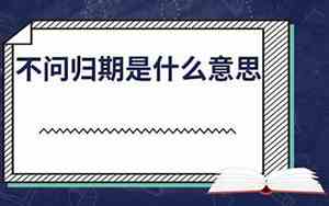 我爱你不问归期是什么意思