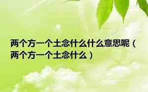 两个方一个土念什么字