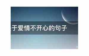 不开心的爱情说说