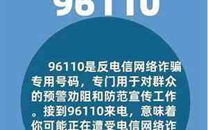 96110是什么部门的电话,打到哪里了