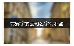 公司起名后面带辉字怎么取名