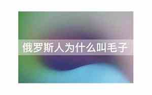 俄罗斯人为啥叫毛子