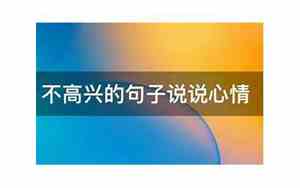 不高兴的句子100字怎么写